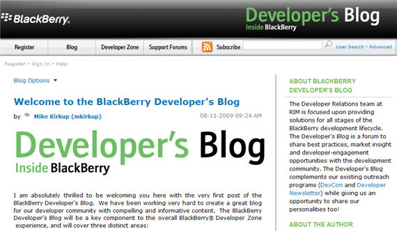 BlackBerry Developers Blog