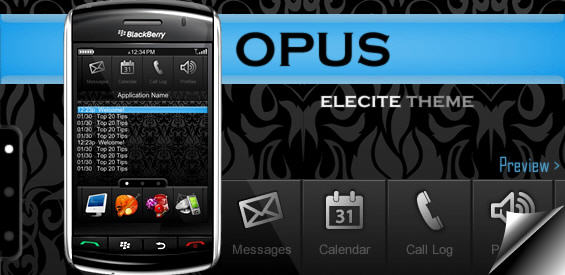 Post image for New Elecite BlackBerry Theme:  Opus