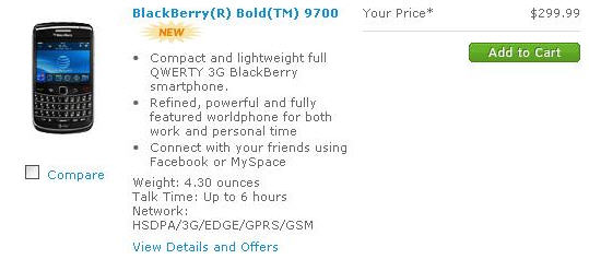 BlackBerry Bold 9700 On AT&T Premier Site